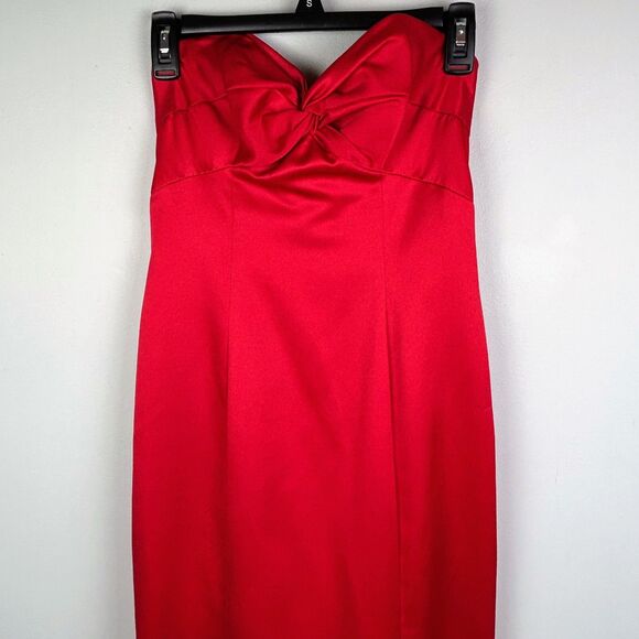 Faviana New York Vintage Red Strapless Formal Dress Sweetheart Nk Long Gown 3-4 - Picture 2 of 14